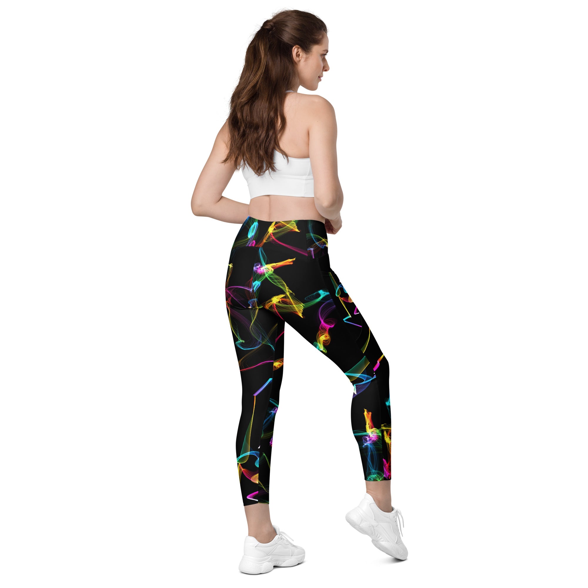 Black Gym Leggings with Pockets. Streetwear or Workout or Dance Leggings. Yoga Pants. WickedYo.